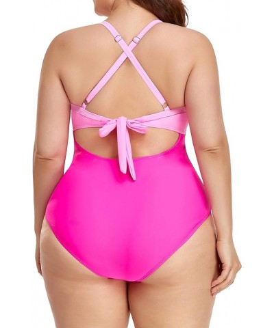 Women's One Piece Swimsuits Tummy Control Cutout High Waisted Bathing Suit Wrap Tie Back 1 Piece Swimsuit Pink $24.35 Swimsuits