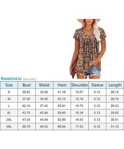 Womens Ruffle Sleeve Summer Tunic Tops V Neck Loose Fit Short Sleeve T Shirts A-ruffle Sleeve Greenleaves $16.00 Tops