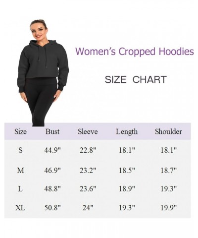 Women's Cropped Hoodie Fleece Long Sleeve Pullover Cut Off Hood Sweatshirt Black $12.71 Hoodies & Sweatshirts