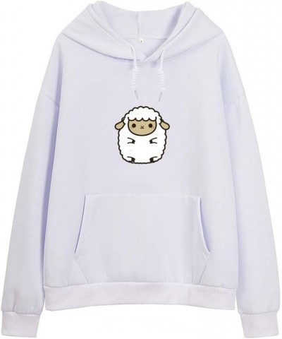 Women's Casual Hoodie Cute Sheep Pattern Long Sleeve Cotton Sweatshirt Pullover White $15.61 Hoodies & Sweatshirts