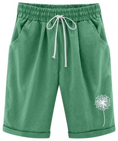 Bermuda Shorts for Women Knee Length Long Cotton Sweat Knit Shorts Pull On Walking Lounge Shorts with Pocket Z95-green $11.96...