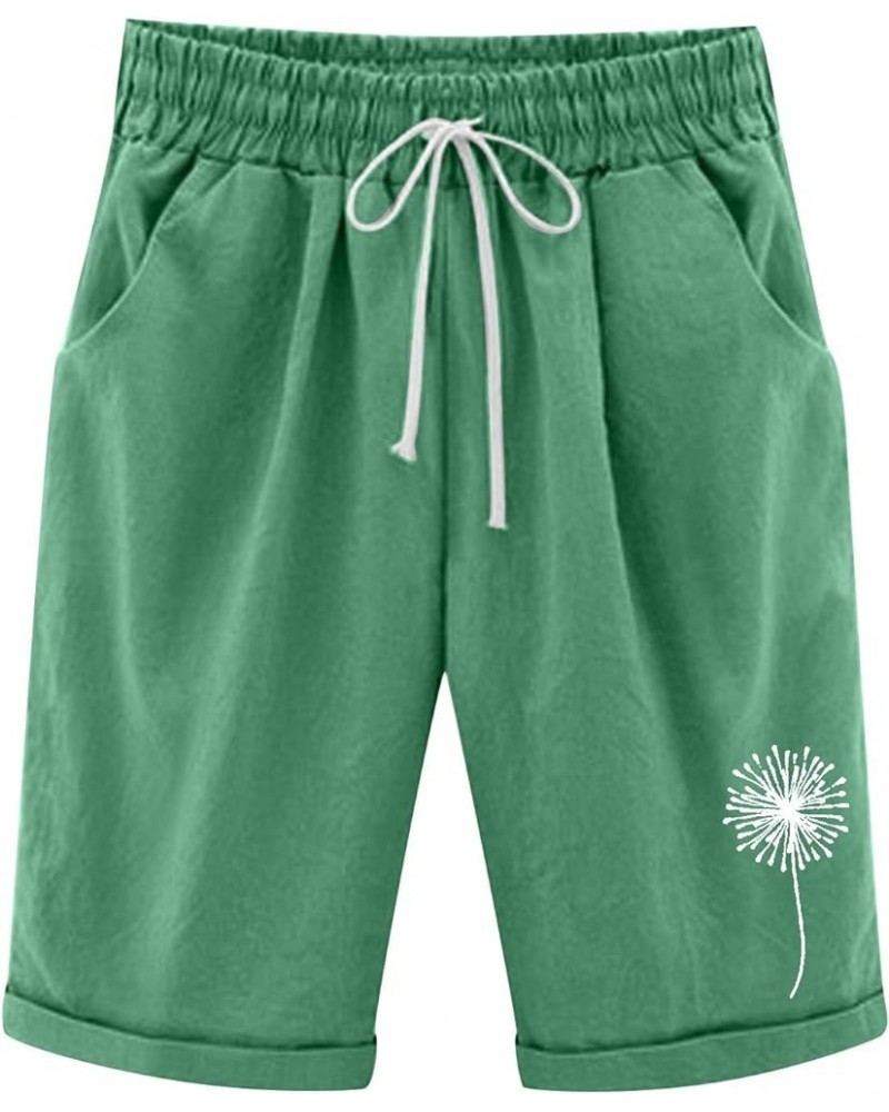 Bermuda Shorts for Women Knee Length Long Cotton Sweat Knit Shorts Pull On Walking Lounge Shorts with Pocket Z95-green $11.96...