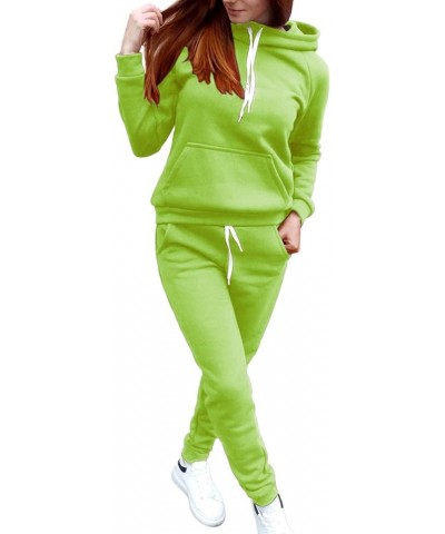 Women 2 Piece Outfits Sweatsuit Long Sleeve Hooded Sweatshirt Jogger Lounge Sweatpants Sportwear Workout Tracksuit Set F-mint...