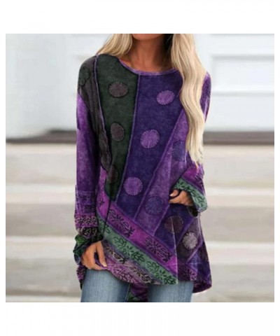 Tunic Tops for Women Loose Fit Dressy Clothes for Leggings Fall Shirts Long Sleeve Crew Neck Pullover Blouses Da-purple $9.68...