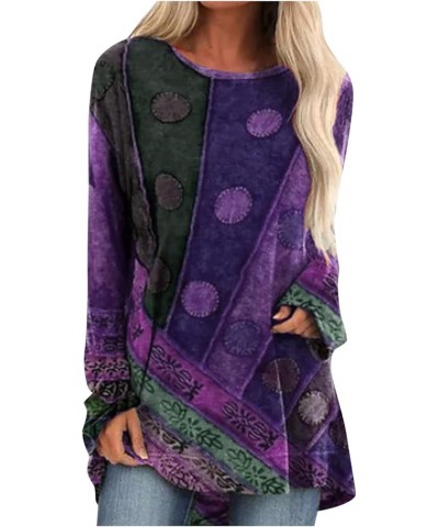 Tunic Tops for Women Loose Fit Dressy Clothes for Leggings Fall Shirts Long Sleeve Crew Neck Pullover Blouses Da-purple $9.68...