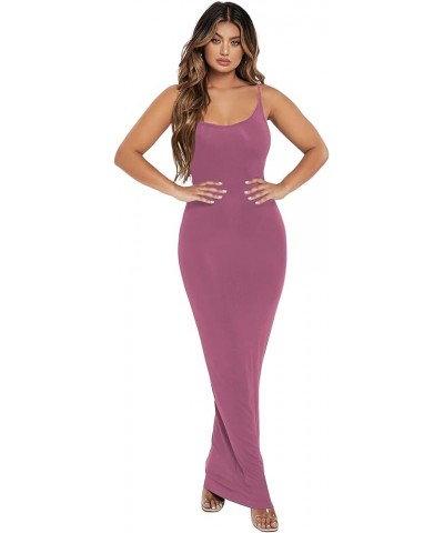 Women's Sleeveless Long Bodycon Maxi Tank Scoop Neck Casual Pencil Dress Dusty Pink $12.74 Dresses