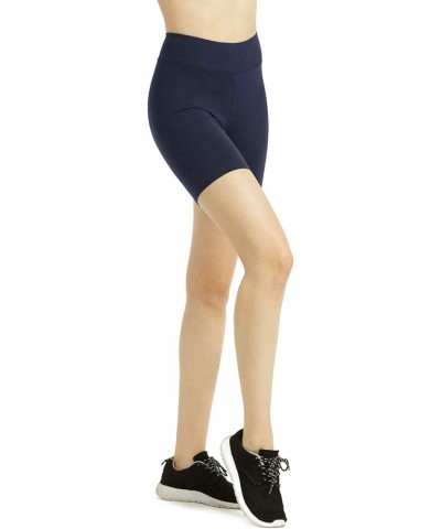 Cotton Leggings - Women's Mid Thigh 15" Short Cotton Leggings - 3 in a Pack Navy $9.84 Leggings