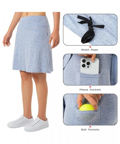 Women Skorts Skirts with Zipper Pockets,Athletic Golf Tennis Swim Skirts with 20" Knee Length for Women Light Denim $17.14 Sk...