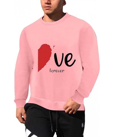 Women's 2024 Valentine's Day Sweatshirt Cute Heart Shaped Printed Pullover Crewneck Long Sleeved Loose Pleated Tops D-pink $9...