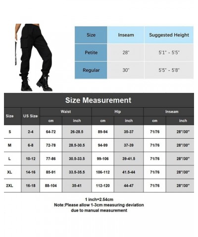 Women's High Waisted Jogger Pants Casual Flap Pocket Solid Outdoor Cargo Pants Black Black-2 $10.44 Pants