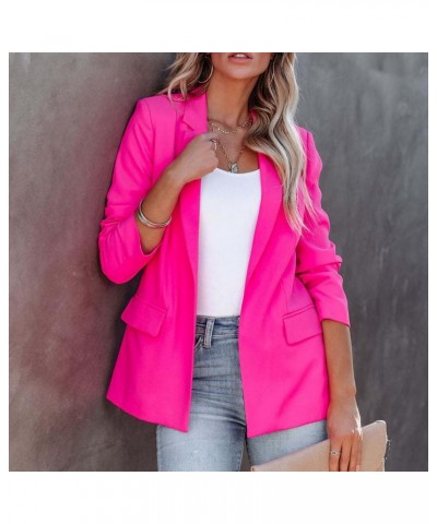 Blazers for Women Business Casual Suit Jacket Long Sleeve Work Office Blazer Jacket Lightweight Open Front Coat Hot Pink $11....