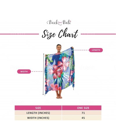 Womens Sarong Coverup Hand Painted Flower Swimsuit Wrap Skirt Beach Pareo with Coconut Clip Orchid Blue $14.94 Swimsuits