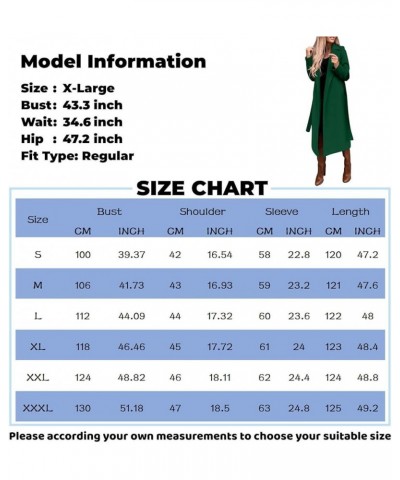 Women's Trench Coats Winter Woolen Coat Elegant Lapel Solid Color Long Jacket Work Tie Coat, S-3XL Im05-khaki $26.45 Coats