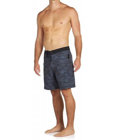 Men's 18"-19" 4-Way Stretch Boardshorts Swim Trunks Black/Grey $32.83 Shorts