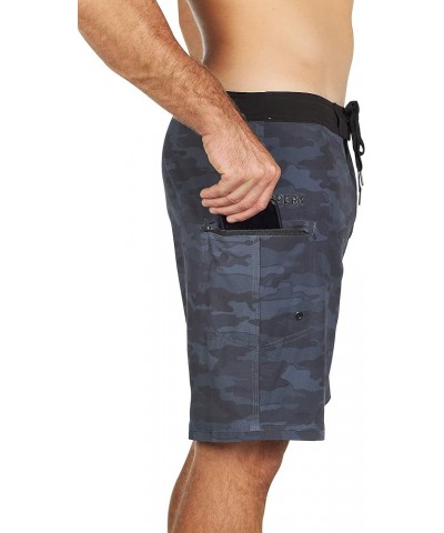 Men's 18"-19" 4-Way Stretch Boardshorts Swim Trunks Black/Grey $32.83 Shorts