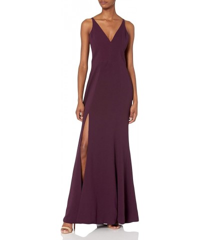 Women's Iris Crepe Side Slit Gown Plum $35.36 Dresses