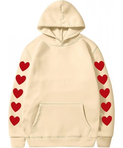 Valentine's Day Hoodies for Women Cute Heart Print Sweatshirts I Love My Boyfriend Pullover Casual Long Sleeve Ladies Clothes...