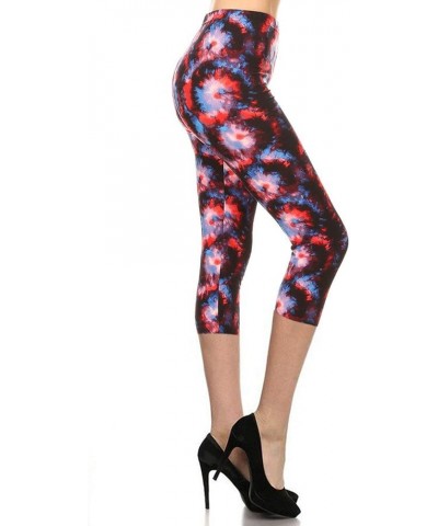 High Waisted Tie Dye & Fabric Print Leggings for Women - Reg, Plus, 1X3X, 3X5X Capri Afterglow $10.07 Leggings