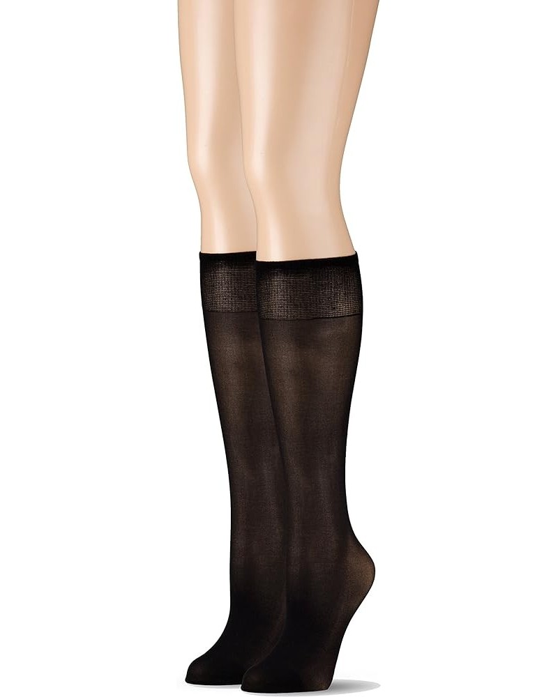 Women's Plus Size Queen Ultra Soft Microfiber Knee High Stockings 2-Pack Black $8.39 Socks