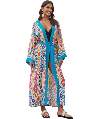 Kimonos for Women Duster Kimono Beach Boho Kimono Beach Cover up bathing suit cover up 23100-5 $14.40 Robes