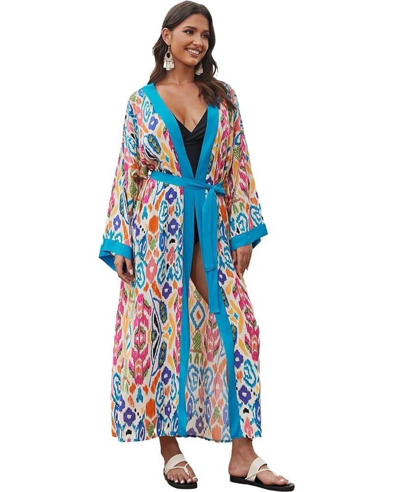 Kimonos for Women Duster Kimono Beach Boho Kimono Beach Cover up bathing suit cover up 23100-5 $14.40 Robes