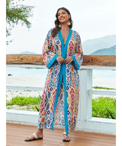 Kimonos for Women Duster Kimono Beach Boho Kimono Beach Cover up bathing suit cover up 23100-5 $14.40 Robes