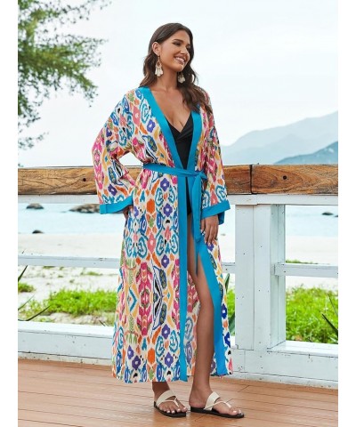 Kimonos for Women Duster Kimono Beach Boho Kimono Beach Cover up bathing suit cover up 23100-5 $14.40 Robes