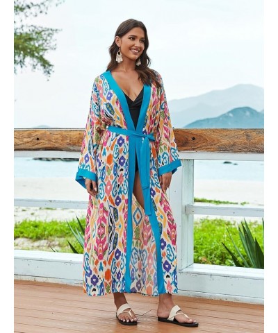 Kimonos for Women Duster Kimono Beach Boho Kimono Beach Cover up bathing suit cover up 23100-5 $14.40 Robes