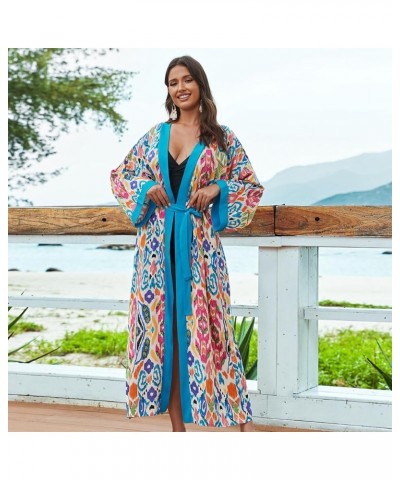 Kimonos for Women Duster Kimono Beach Boho Kimono Beach Cover up bathing suit cover up 23100-5 $14.40 Robes