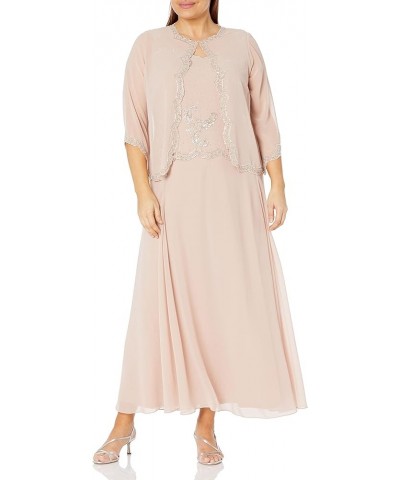 Women's Plus Size Beaded Jacket Dress Blush/Multi $61.05 Dresses