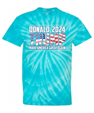 Trump for President - MAGA Republican Men's T-Shirt Turquoise Tie Dye - Maga 2024 $9.44 T-Shirts