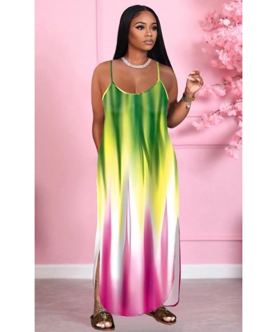 Women's Summer Casual Short Sleeve V Neck Tshirt Long Dress Loose Side Split Beach Maxi Dresses with Pocket 31-rose Green $17...