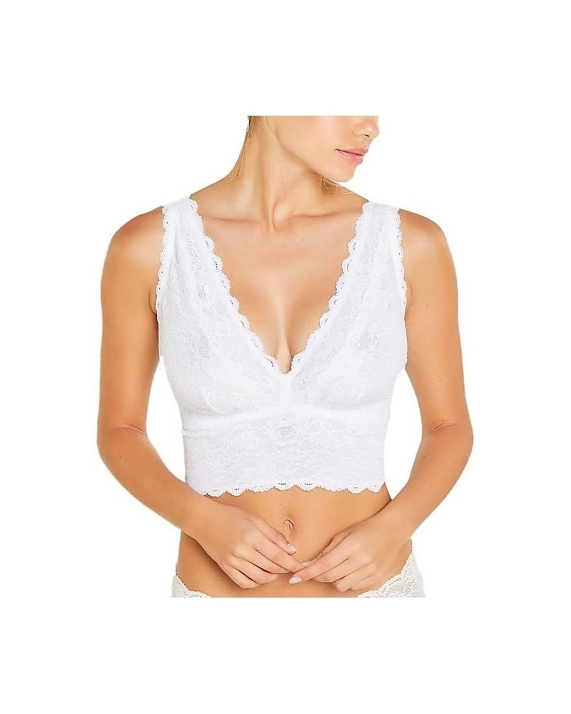 Women's NSN Lngline Plnge Curvy Bralet Weiss $20.10 Lingerie