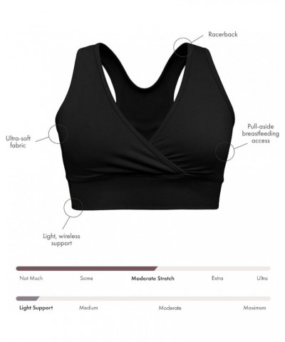 French Terry Racerback Nursing Sleep Bra for Maternity/Breastfeeding Regular (Cup Sizes B-D) Black $23.36 Bras