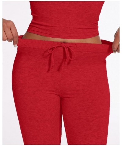 Women's 2 Piece Lounge Sets Straight Leg Pants Set Short Sleeve Crop T-shirt Casual Outfits Comfy Loungewear Red $24.74 Activ...