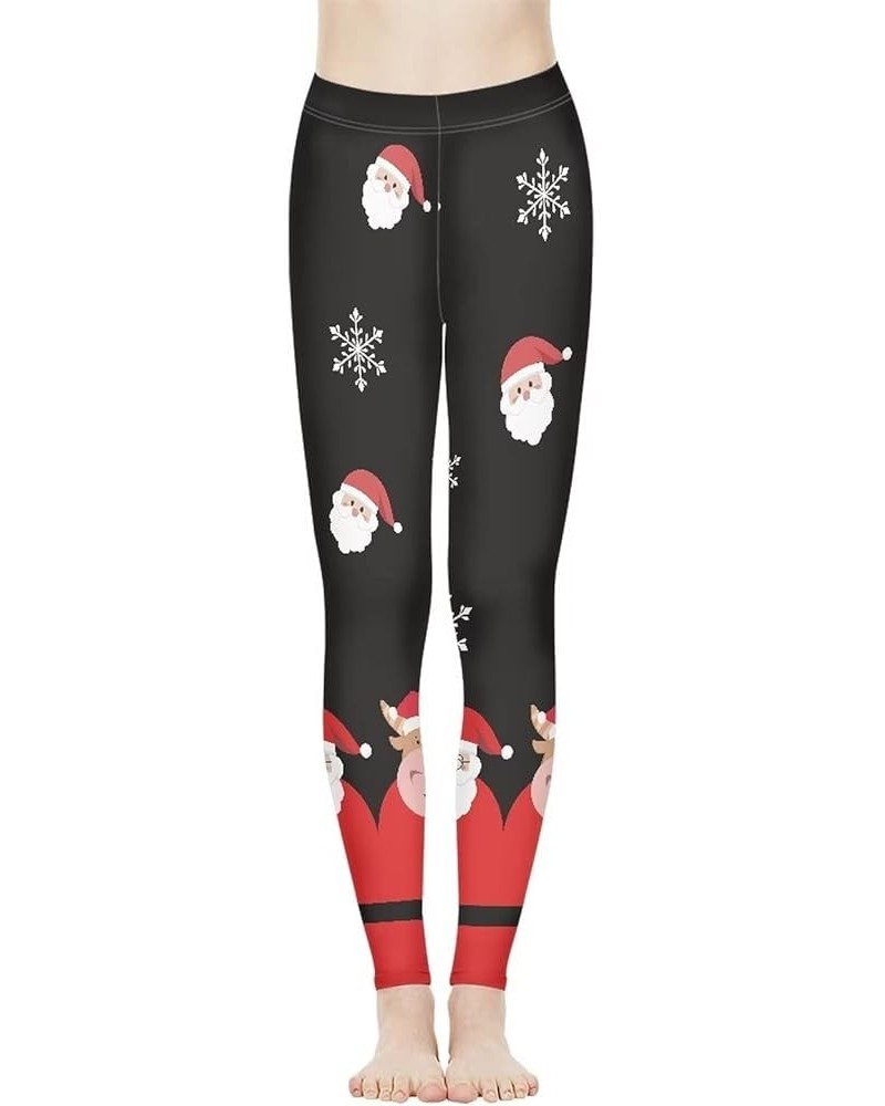 Womens Capri Legging Yoga Pants for Women Mesh Running Exercise Workout Leggings Cartoon Santa Claus $10.00 Leggings