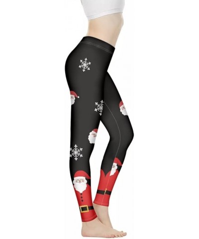 Womens Capri Legging Yoga Pants for Women Mesh Running Exercise Workout Leggings Cartoon Santa Claus $10.00 Leggings