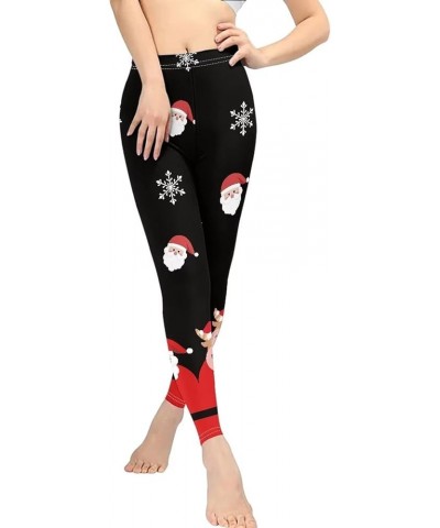 Womens Capri Legging Yoga Pants for Women Mesh Running Exercise Workout Leggings Cartoon Santa Claus $10.00 Leggings