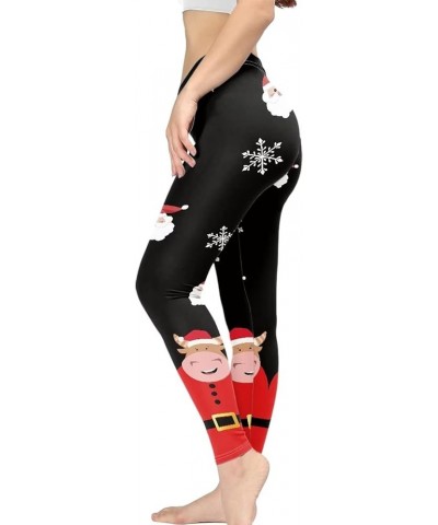 Womens Capri Legging Yoga Pants for Women Mesh Running Exercise Workout Leggings Cartoon Santa Claus $10.00 Leggings