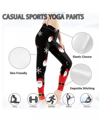 Womens Capri Legging Yoga Pants for Women Mesh Running Exercise Workout Leggings Cartoon Santa Claus $10.00 Leggings