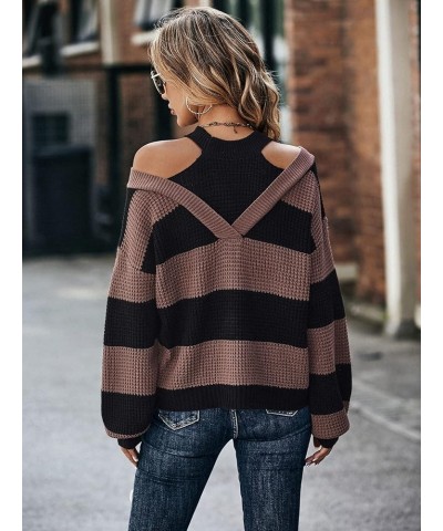 Women's Sweater Color Block Drop Shoulder 2 in 1 Sweater Sweater for Women (Color : Multicolor, Size : Small) Medium Multicol...