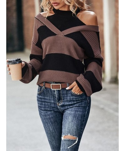 Women's Sweater Color Block Drop Shoulder 2 in 1 Sweater Sweater for Women (Color : Multicolor, Size : Small) Medium Multicol...