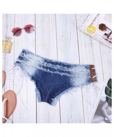 Women Sexy Cut Off Low Waist Denim Jeans Shorts Mini Hot Pants Gray Jeans Pants for Women Long A3-blue $12.71 Shorts