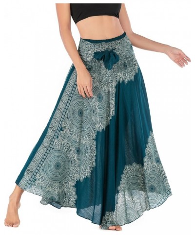 Women Bohemian Mandala Floral Print Rayon Hippie Maxi Skirt Boho Summer Beach Dress Mandala Floral 12 $12.74 Skirts