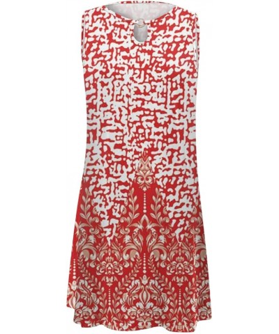 Summer Dresses for Women 2024 Casual Sleeveless Floral Boho Beach Dress Cover Ups Short Tank Swing Sun Dress F-orange $8.99 S...