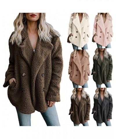 Winter Coats for Women,Womens Fuzzy Fleece Coat Lapel Cardigan Faux Fur Warm Winter Casual Outwear Button Down Jackets A-1 Co...