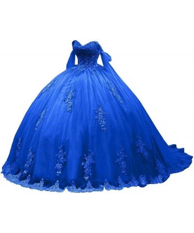 Off Shoulder Quinceanera Dresses Puffy Tulle Ball Gowns for Vestido de 15 años Lace Appliques Prom Dress Ftu01 Royal Blue $41...