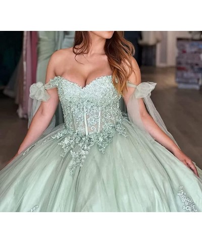 Off Shoulder Quinceanera Dresses Puffy Tulle Ball Gowns for Vestido de 15 años Lace Appliques Prom Dress Ftu01 Royal Blue $41...