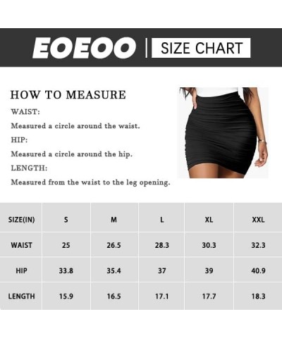 Women's Stretch High Waist Ruched Bodycon Double Layer Casual Mini Skirt Khaik $15.80 Skirts