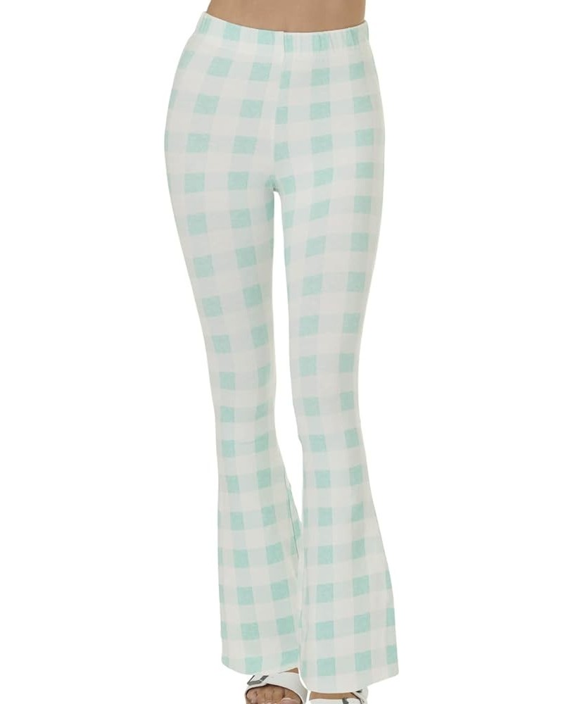 Women's Mint Gingham Flare Legging Mint Gingham $9.37 Leggings